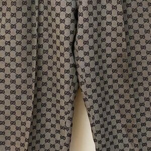 Vintage Gucci Monogram Black and Gray Pants Wide Straight Leg